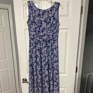 Perceptions Paisley Pleated Midi Dress